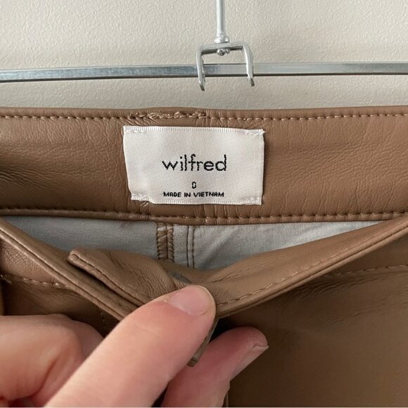 Aritzia Wilfred Melina Faux Leather Pants Brown 0 - Picture 6 of 8